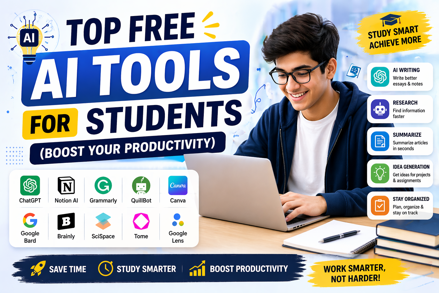 Top 10 Free AI Tools for Students in 2026 (Boost Your Productivity)