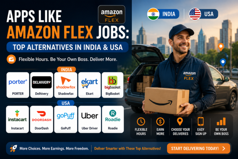 Apps Like Amazon Flex Jobs Top Alternatives in India & USA