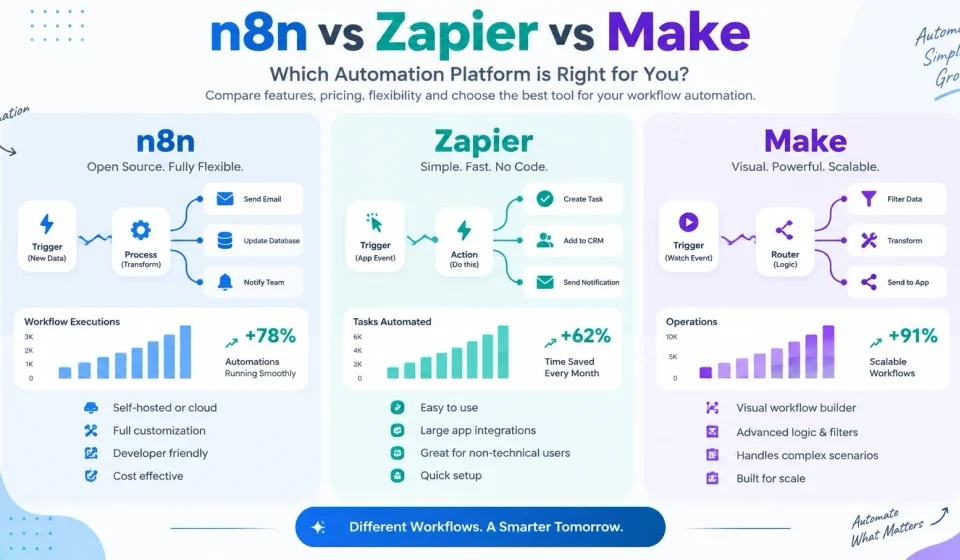 n8n vs Zapier vs Make